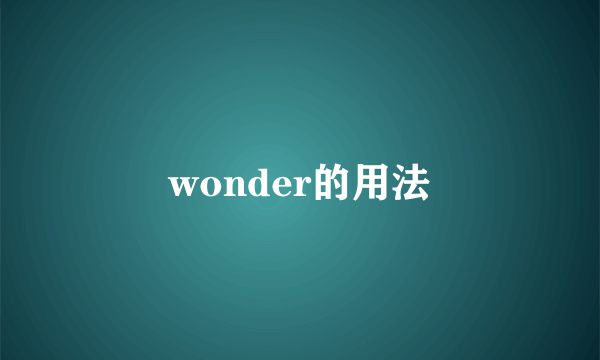 wonder的用法