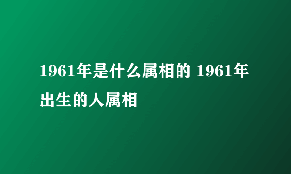 1961年是什么属相的 1961年出生的人属相