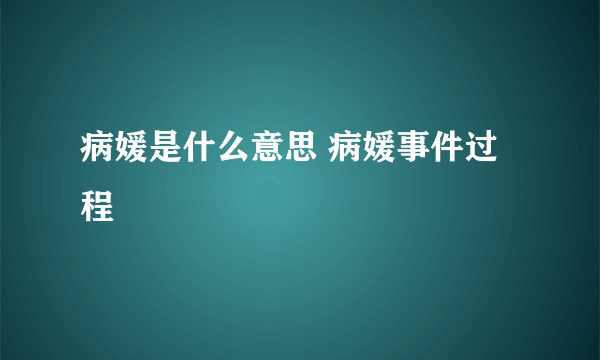 病媛是什么意思 病媛事件过程