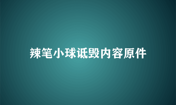 辣笔小球诋毁内容原件