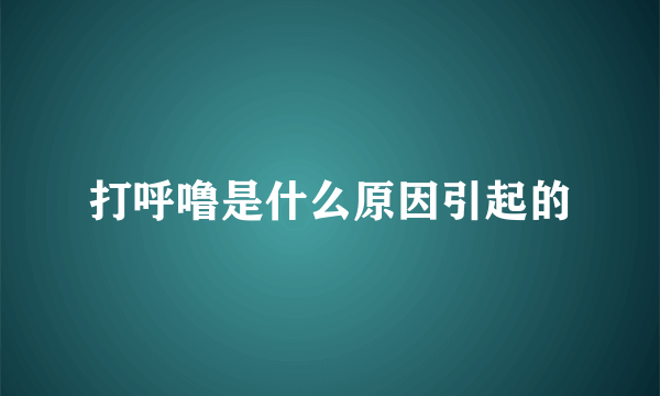 打呼噜是什么原因引起的