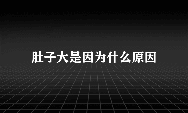 肚子大是因为什么原因