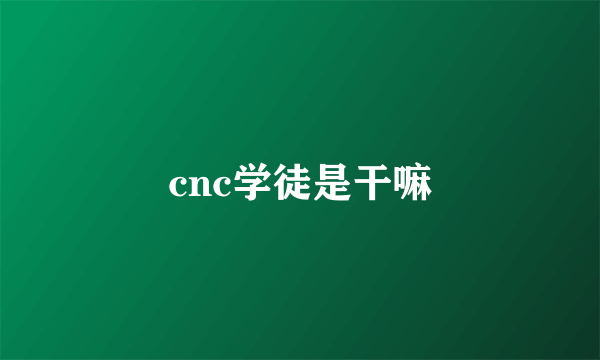 cnc学徒是干嘛