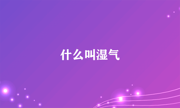 什么叫湿气