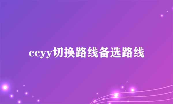 ccyy切换路线备选路线