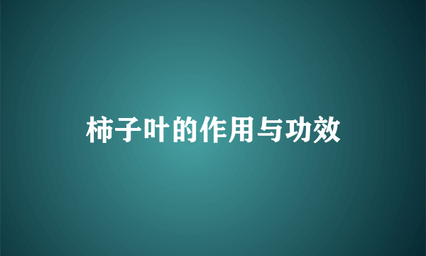 柿子叶的作用与功效