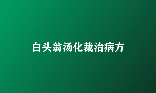 白头翁汤化裁治病方