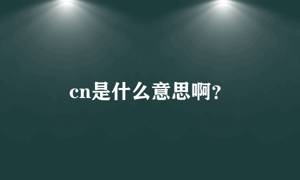 cn是什么意思啊？