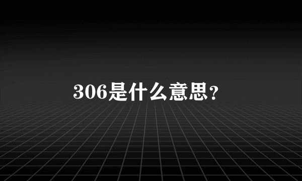 306是什么意思？