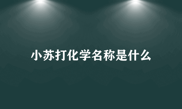 小苏打化学名称是什么