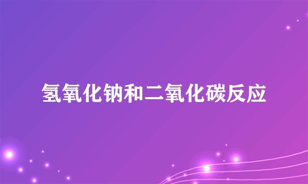 氢氧化钠和二氧化碳反应