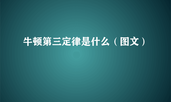 牛顿第三定律是什么（图文）