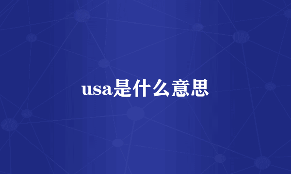 usa是什么意思