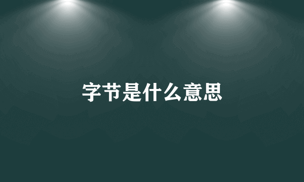 字节是什么意思