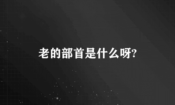 老的部首是什么呀?