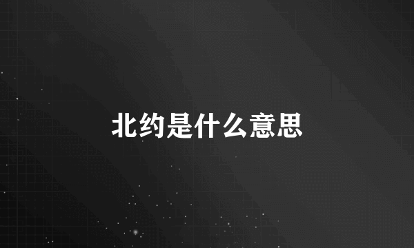 北约是什么意思