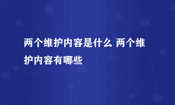 两个维护内容是什么 两个维护内容有哪些