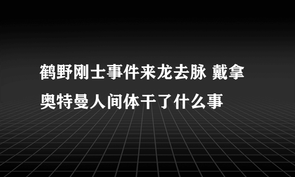 鹤野刚士事件来龙去脉 戴拿奥特曼人间体干了什么事