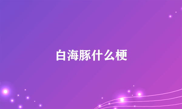 白海豚什么梗