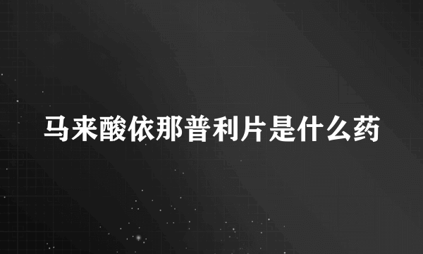 马来酸依那普利片是什么药