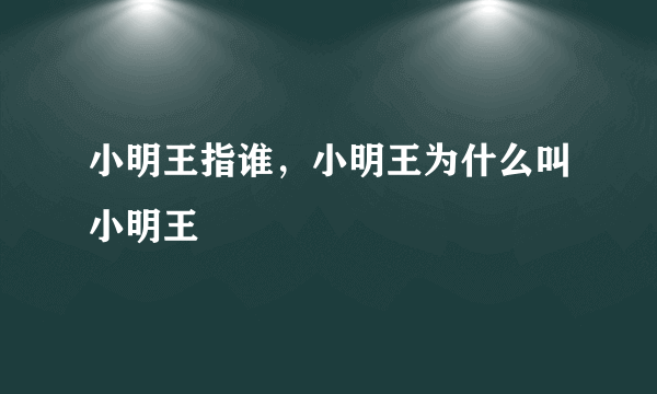 小明王指谁，小明王为什么叫小明王