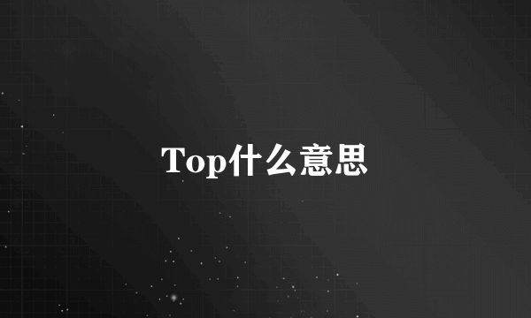 Top什么意思