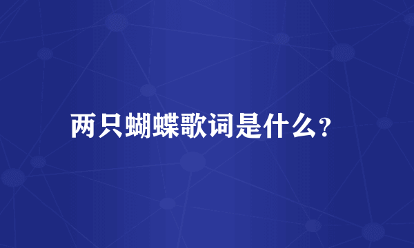 两只蝴蝶歌词是什么？