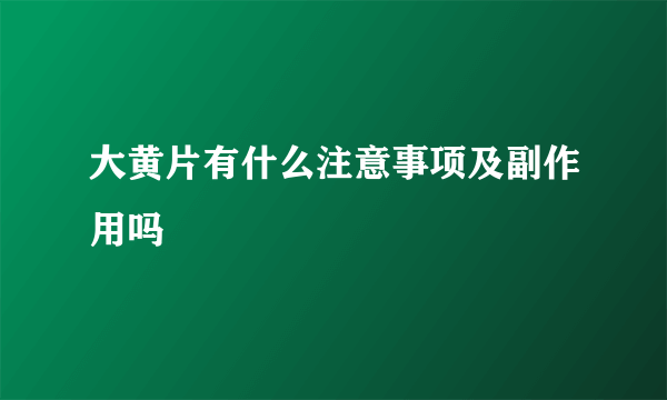 大黄片有什么注意事项及副作用吗