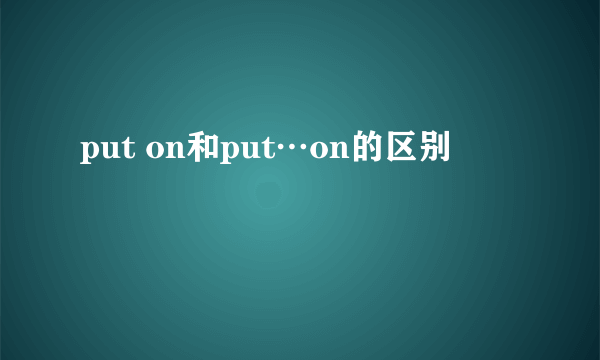 put on和put…on的区别