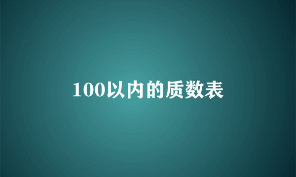 100以内的质数表