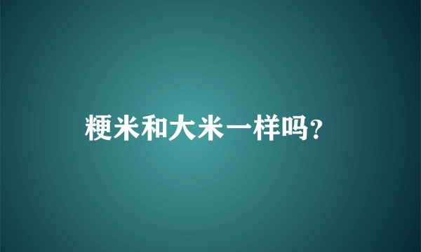 粳米和大米一样吗？