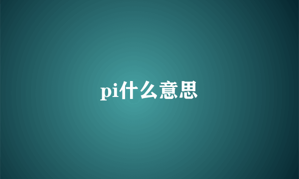 pi什么意思