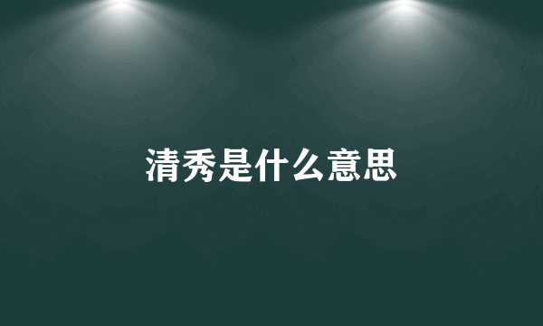 清秀是什么意思