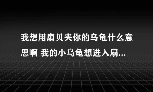 我想用扇贝夹你的乌龟什么意思啊 我的小乌龟想进入扇贝是什么意思