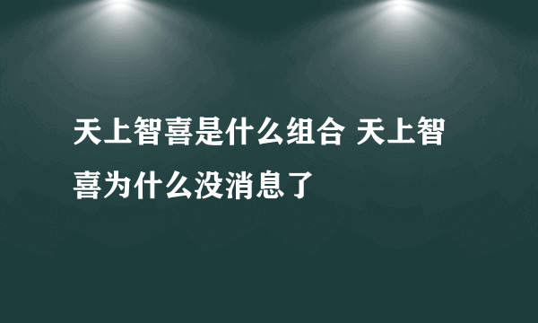 天上智喜是什么组合 天上智喜为什么没消息了