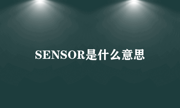 SENSOR是什么意思