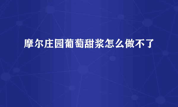 摩尔庄园葡萄甜浆怎么做不了