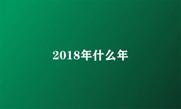 2018年什么年