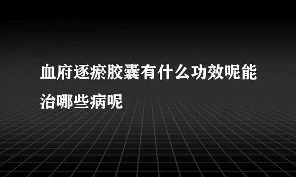 血府逐瘀胶囊有什么功效呢能治哪些病呢