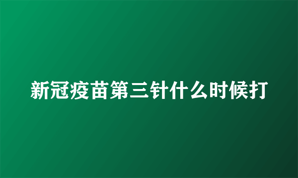 新冠疫苗第三针什么时候打