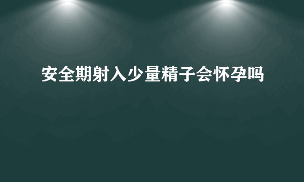 安全期射入少量精子会怀孕吗