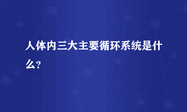 人体内三大主要循环系统是什么？