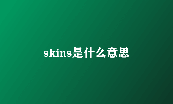 skins是什么意思