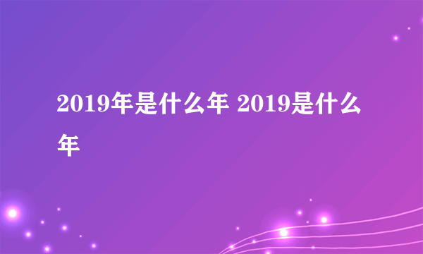 2019年是什么年 2019是什么年