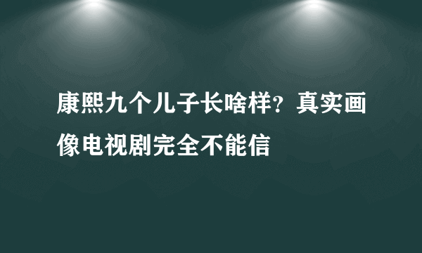 康熙九个儿子长啥样？真实画像电视剧完全不能信