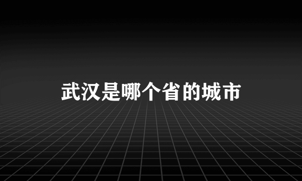 武汉是哪个省的城市