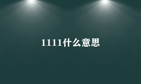 1111什么意思