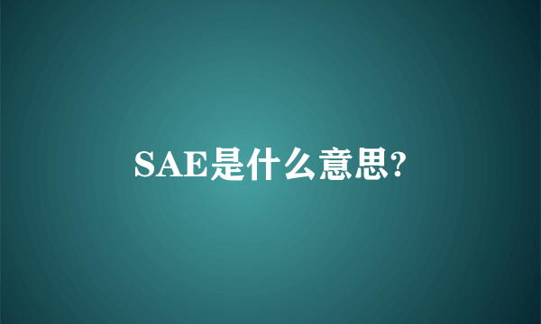 SAE是什么意思?