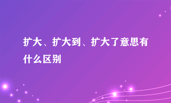 扩大、扩大到、扩大了意思有什么区别