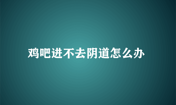 鸡吧进不去阴道怎么办 